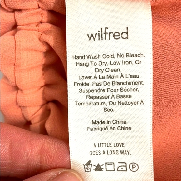 Wilfred Melodie Romper Shorts Size S Ruffles Lined V Neckline Tawny Orange - Picture 11 of 13